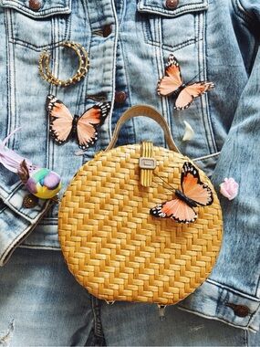 Lovely vintage Lancel Paris wicker bag